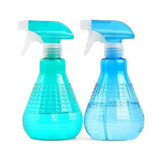 Set of two spray bottles in aqua and blue
