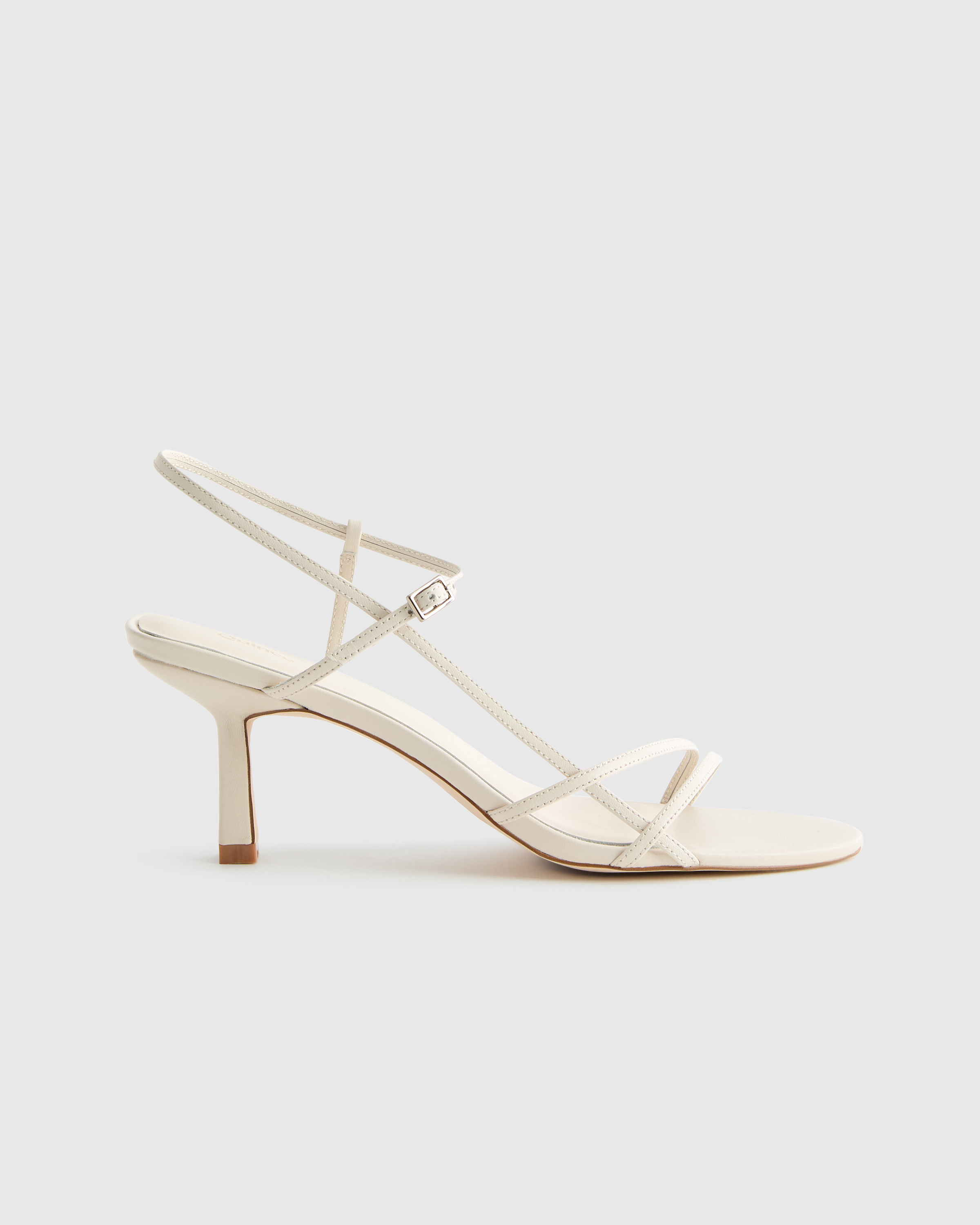 Italian Leather 70mm Strappy Heel in Black