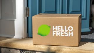 HelloFresh recipe box delivered to a doorstep
