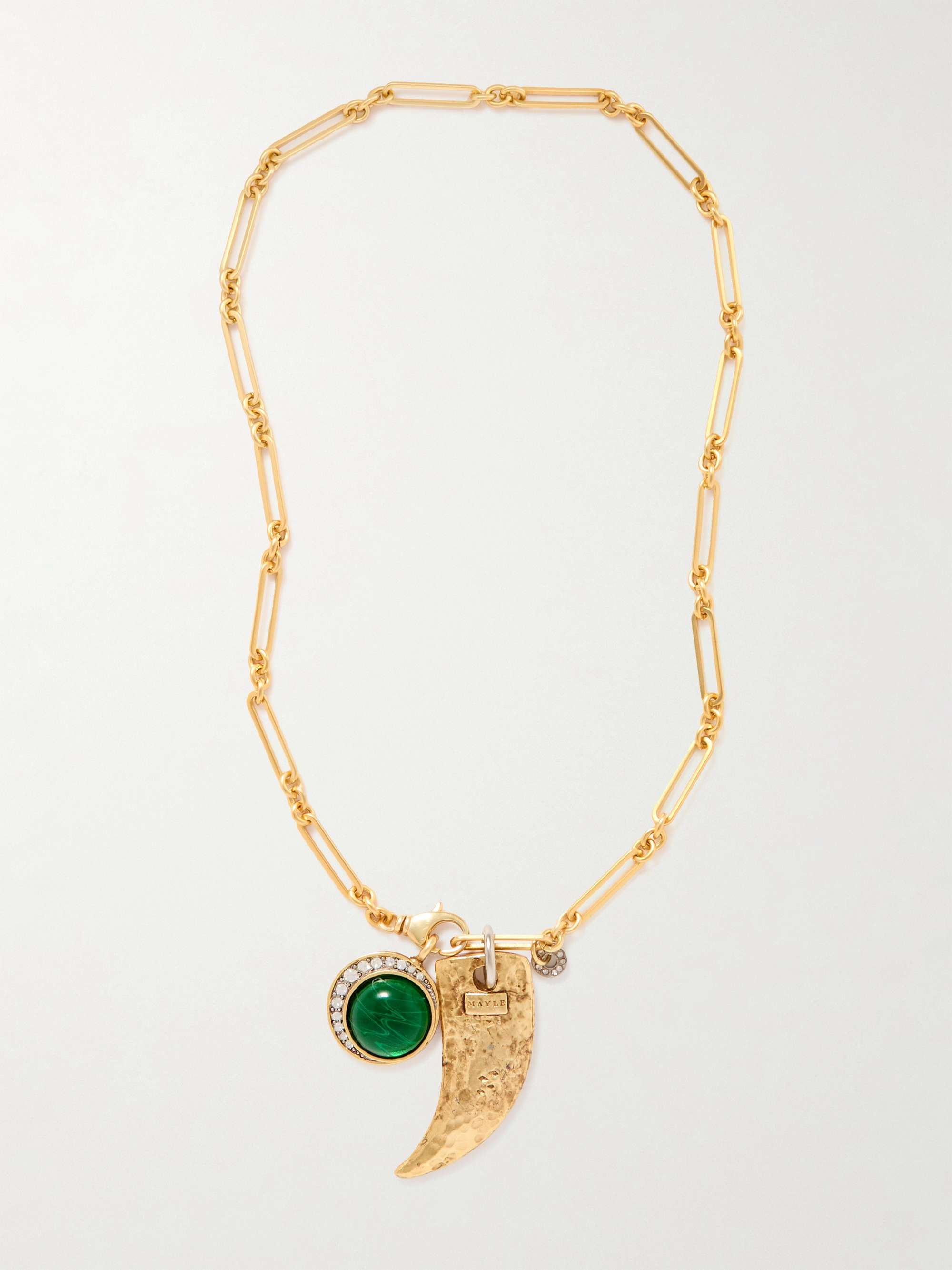 Long Links Plus One Gold-Plated Crystal Necklace