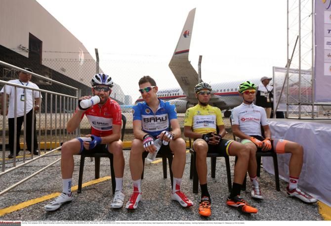 The Stage 4 jersey holders