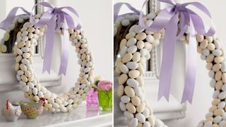 An Easter Wreath made out of sugared almonds