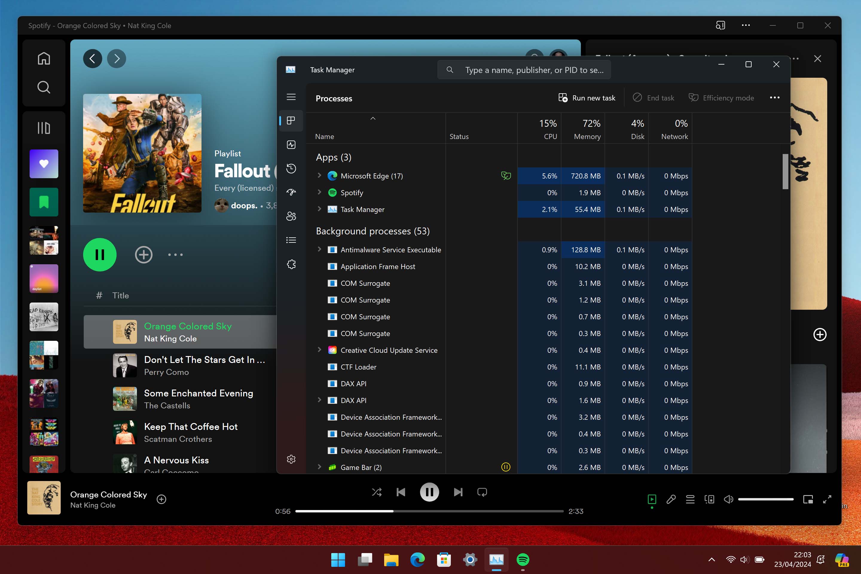 Spotify PWA running on a Surface Pro X