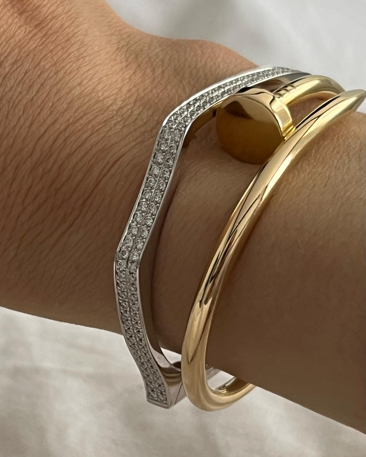 An image of @rikkekrefting wearing the Cartier Juste Un Clou bangle.