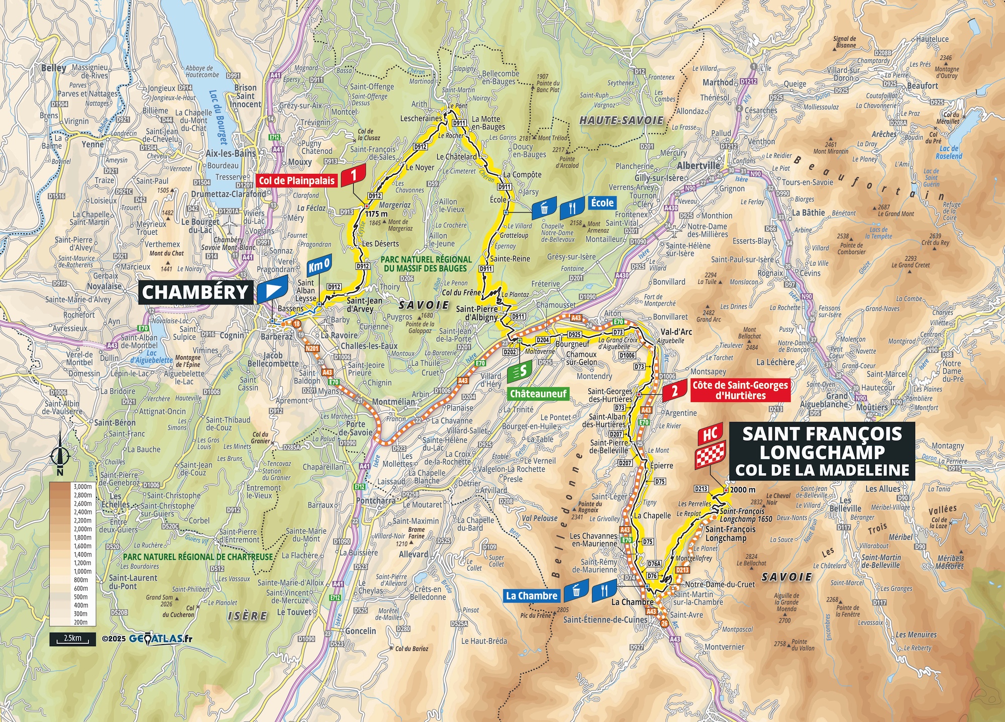 Tour de France Femmes stage 8 map