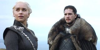 Emilia Clarke as Daenerys "Dany" Targaryen and Kit Harington as Jon Snow on Game of Thrones on HBO