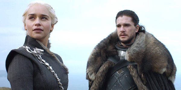 Emilia Clarke as Daenerys &quot;Dany&quot; Targaryen and Kit Harington as Jon Snow on Game of Thrones on HBO