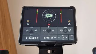 Wattbike Proton smart bike, a close-up photo of the PES score screen in the Hub app