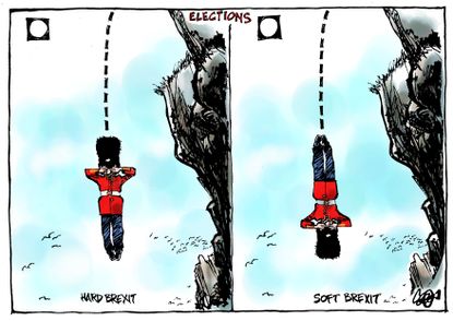 Political Cartoon World Brexit Theresa May Britain Europe Vote Election