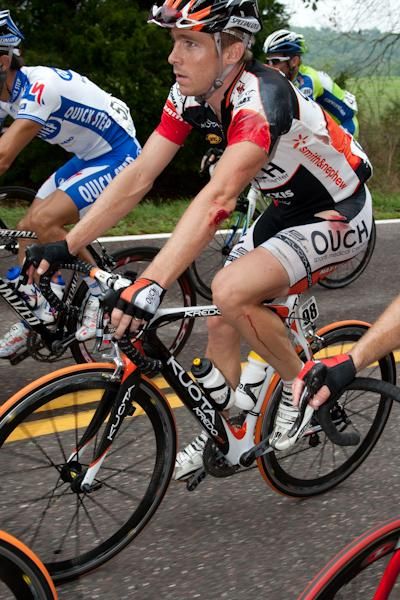 Brad White (OUCH-Maxxis) hit the deck hard today but got back in to keep going.