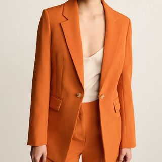 Orange tuxedo jacket for women