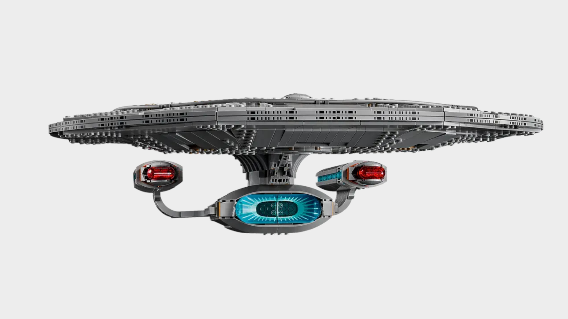 Lego Enterprise against a plain background