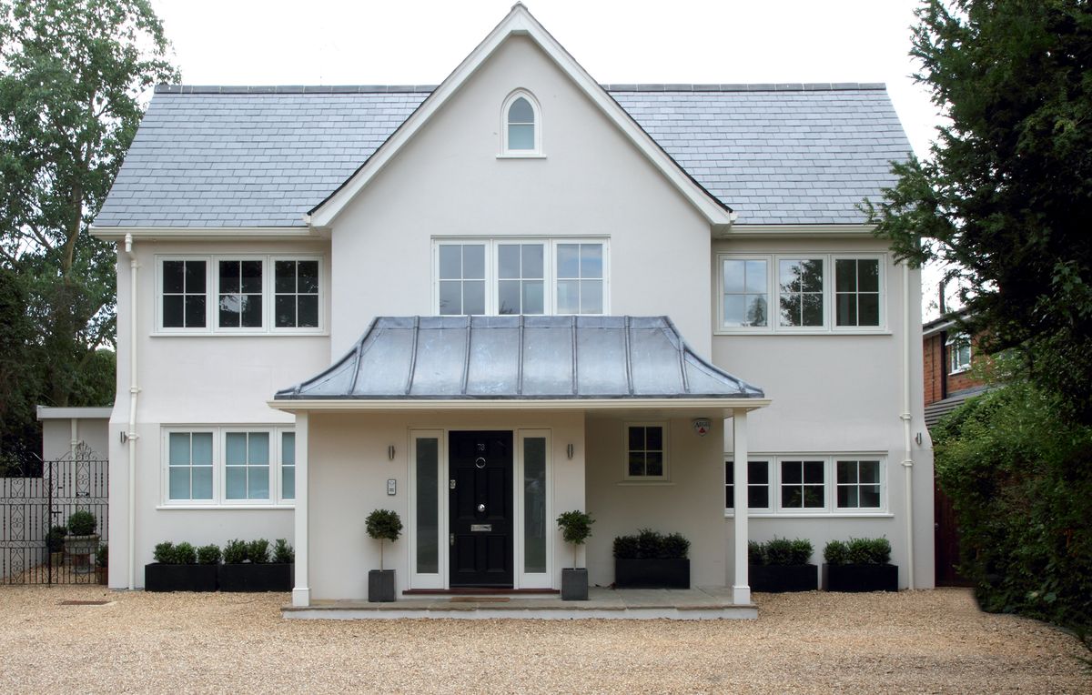 an exterior renovation of a 1960s house