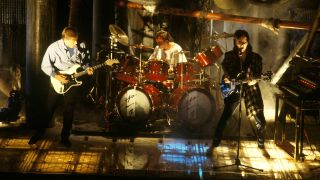 Rush shooting the video for The Body Electric