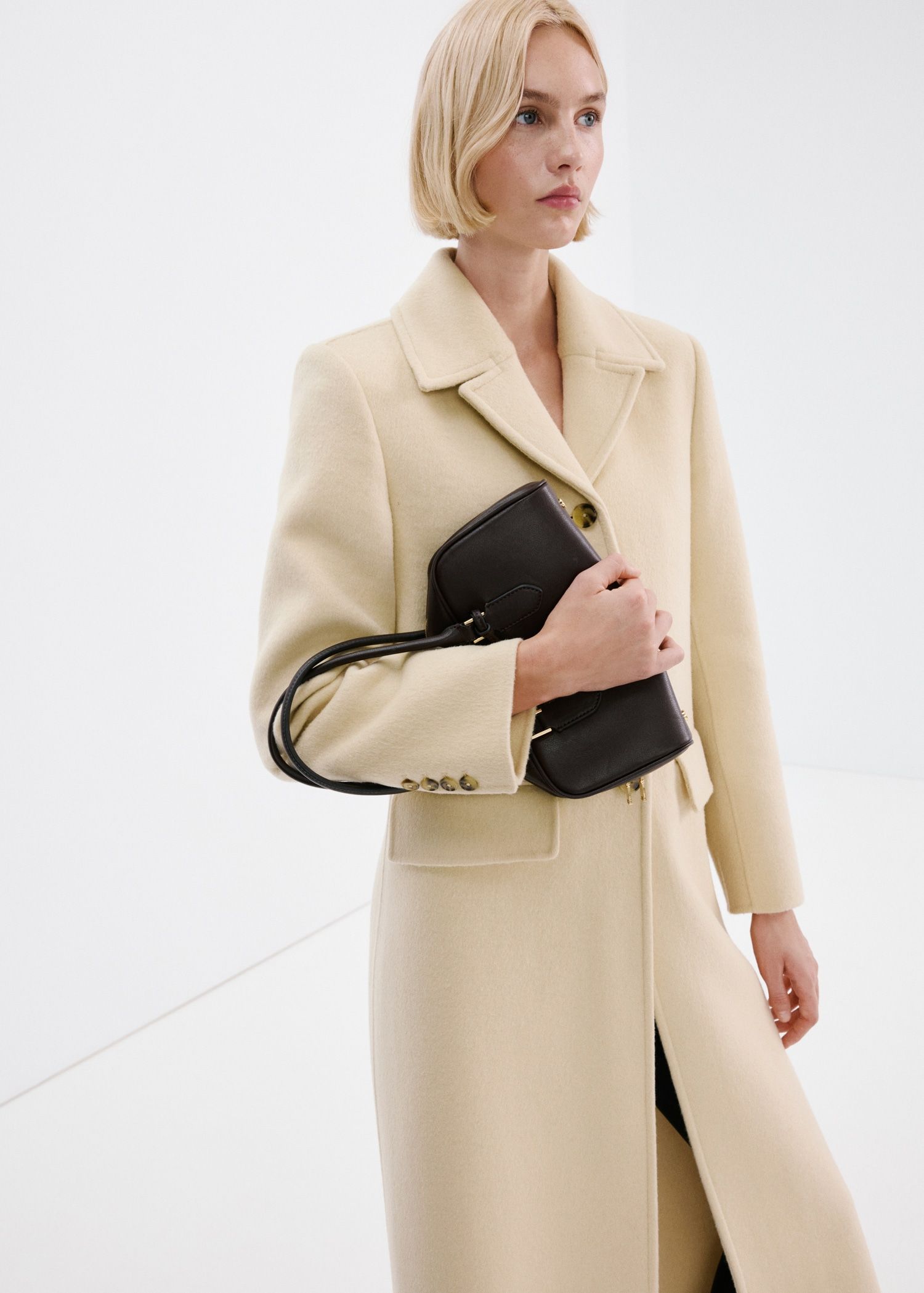 Buttoned Wool Coat - Women | Mango United Kingdom