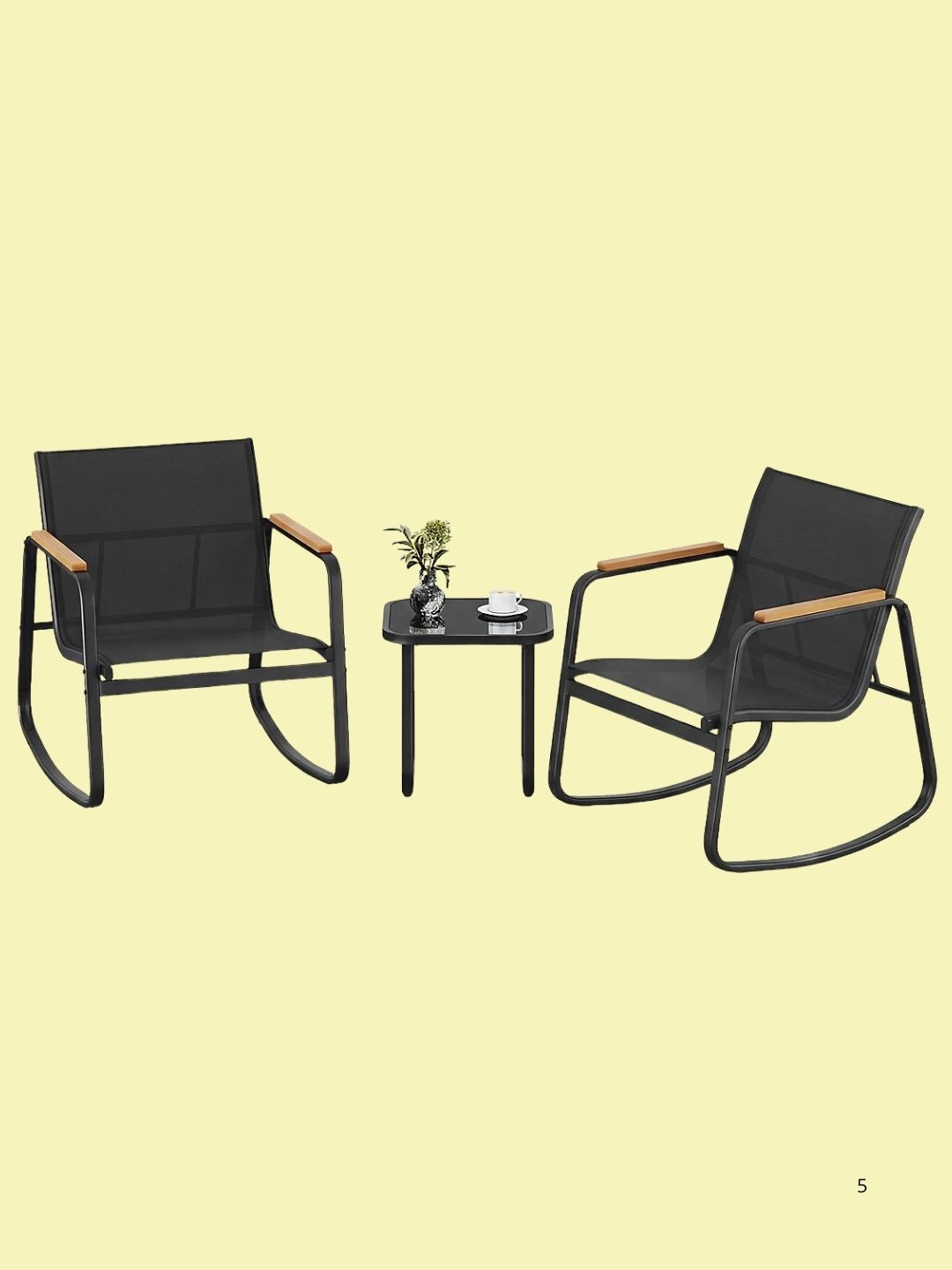 Furnolic Co, Patio Rocking Chair Set