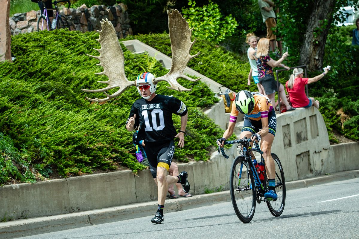 Brodie Chapman (TIBCO) gets cheered on the way up the QOM climb on stage 3 of the Colorado Classic on August 24, 2019 in Golden, Colorado.
