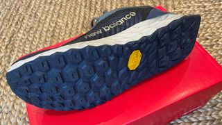 Close-up of the sole of a single New Balance Fresh Foam Hierro v6 shoe