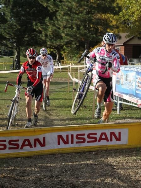 Andrew Watson (Norco Factory Team) making ground on Derrick St. John (Garneau-Club Chaussures-Ogilvy)