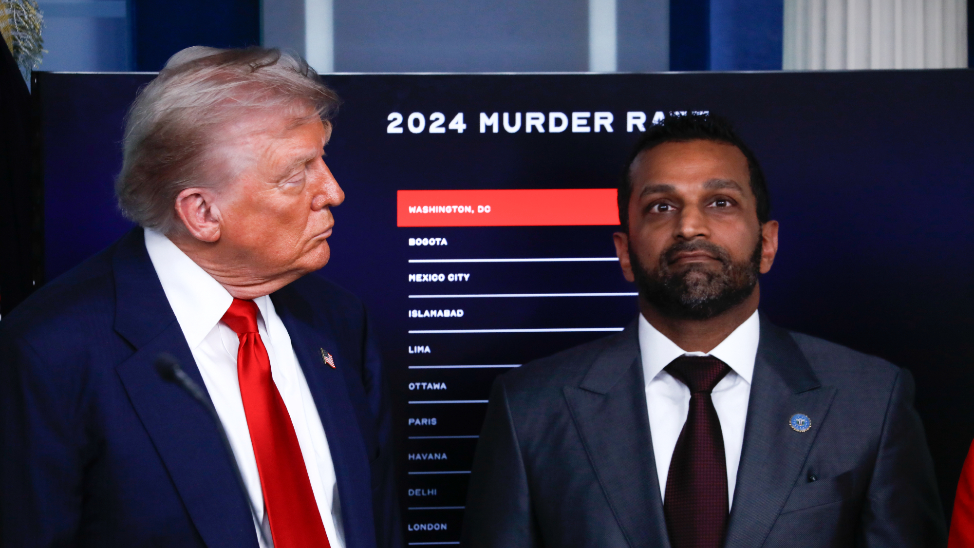 President Donald Trump and FBI Director Kash Patel