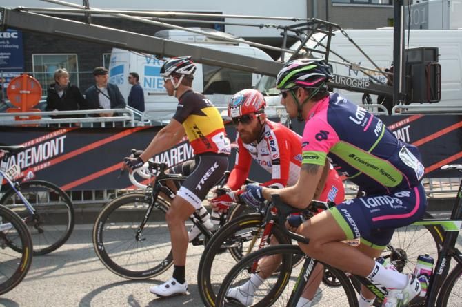 Luca Paolini relaxes before the start