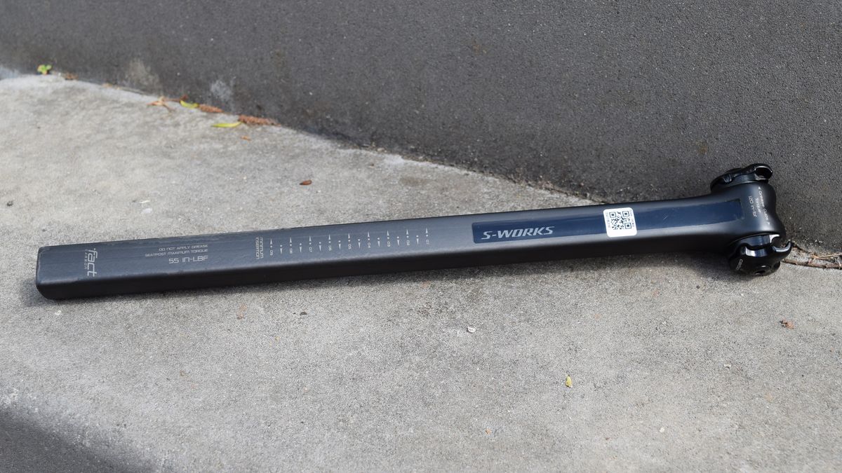 The S-Works Pave&eacute; seat post features measurement marks to the rear of the post for ease of setup