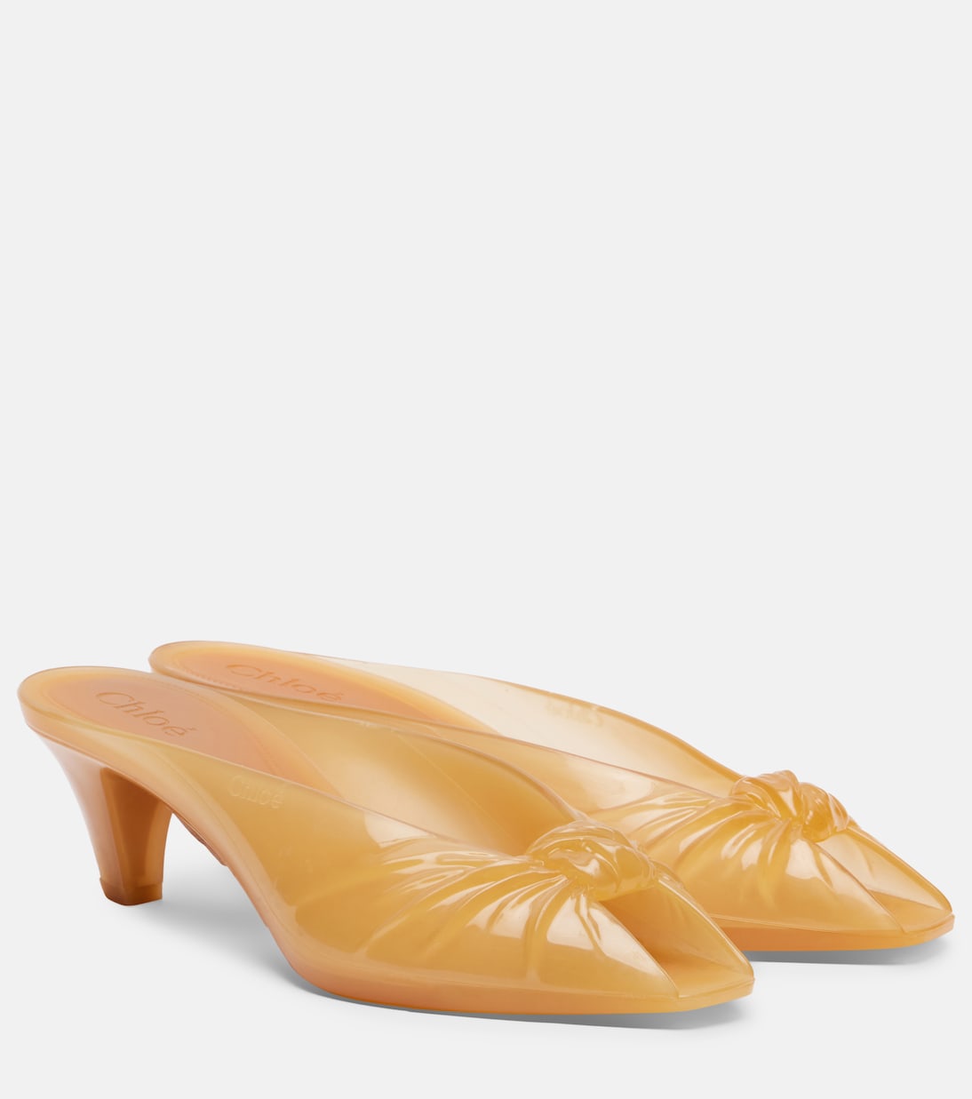 Chlo&eacute; Jelly Mules in Brown - Chloe