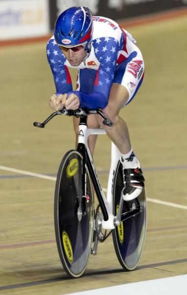 Bobby Lea (USA) in the pursuit round of the men's Omnium