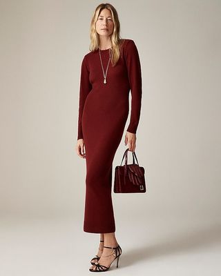 Spring Street Long-Sleeve Cashmere Sweater-Dress