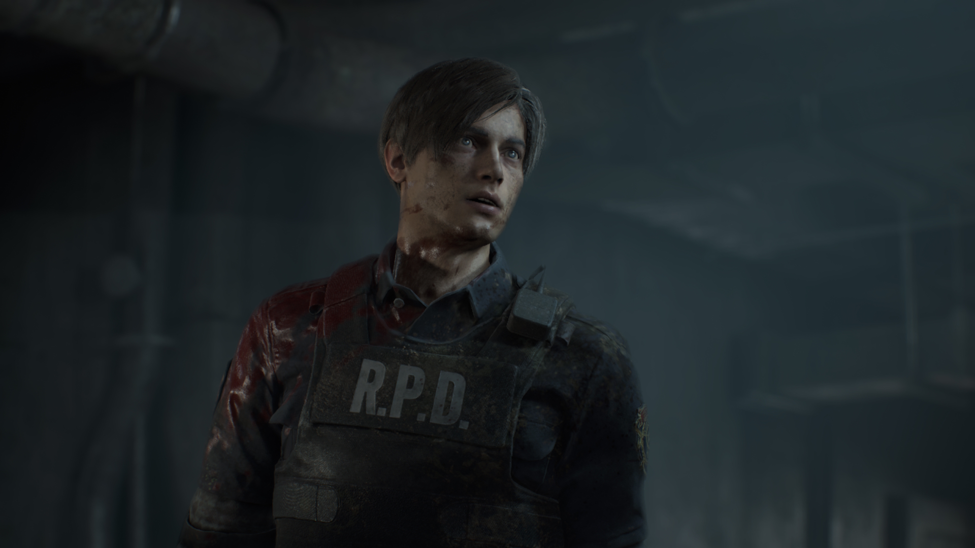 Leon Kennedy looks on in Resident Evil 2 remake on Nintendo Switch 2
