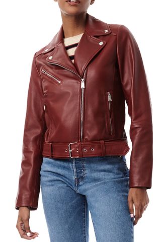 Crop Leather Moto Jacket