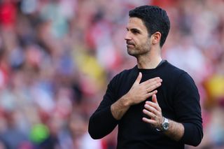 Mikel Arteta Arsenal manager celebrates