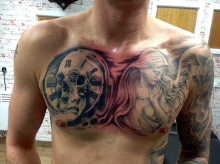 Multi-layered skull tattoo