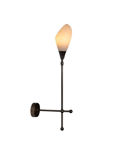 Opaline Glass & Brass Sconce