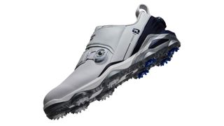 The double BOA FootJoy Tour Alpha golf shoe