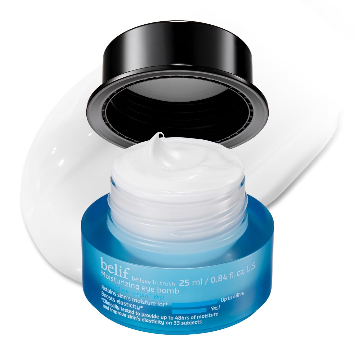 belif, Belif Peptide Eye Bomb, Anti-Aging Eye Cream for Wrinkles, Fine Lines, Crow&amp;rsquo;s Feet &amp;amp; Eye Bags, 48hr Hydration With Ceramide, Squalane, Caffeine, Dermatologist-Tested Korean Skincare, 0.84 Fl.oz