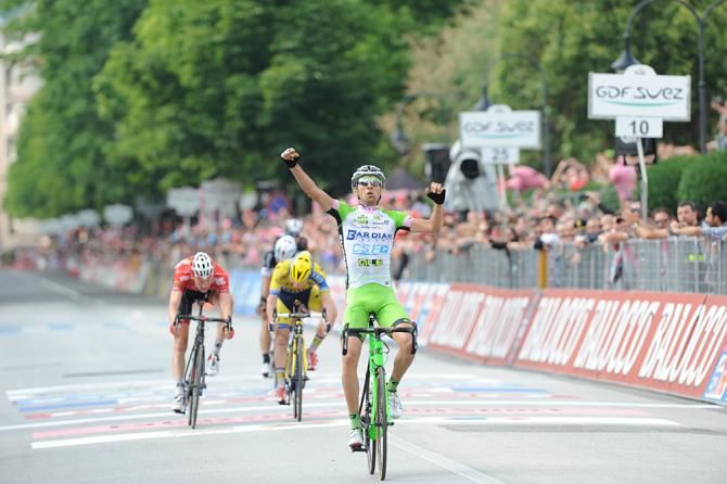 Stefano Pirazzi (Bardiani CSF) celebrates his Giro d'Italia stage win