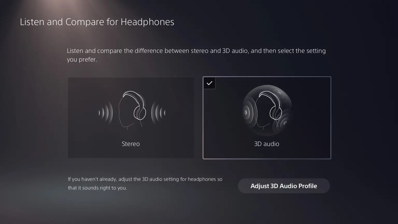 PS5 3D and Stereo Audio