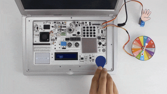 Animated GIF showing the electronics in use