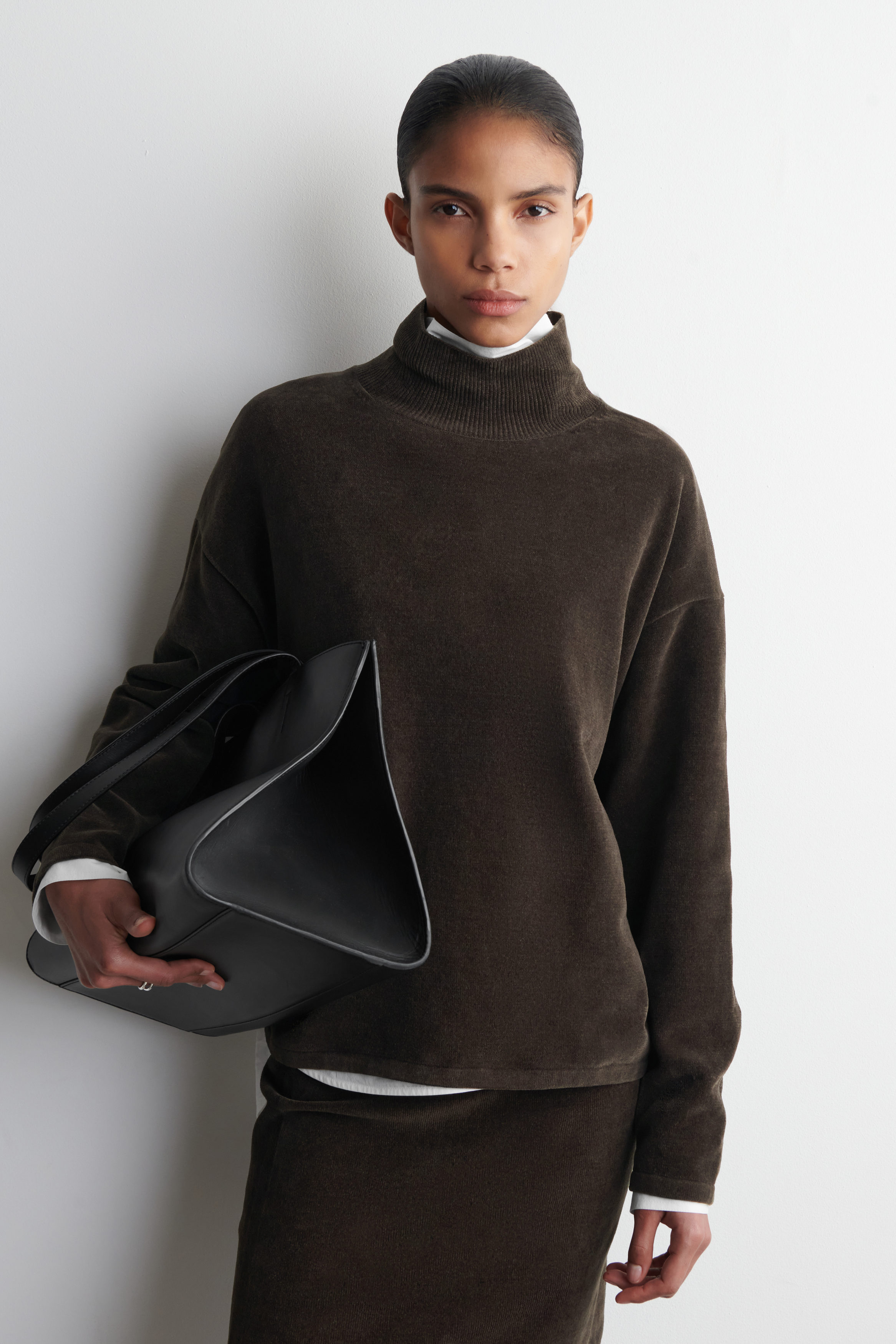 Chenille Funnel-Neck Jumper