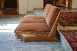 sofa on marble floor