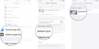 Tap Wallet & Apple Pay in Settings, tap Default Card, and select the card you want to use as default