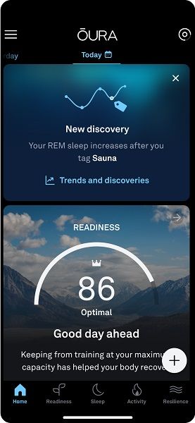 iOS users pick up a "Discovery" card through the Oura app.