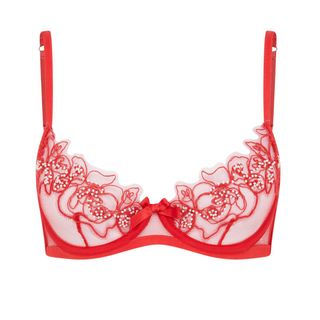 christmas gifts for her red floral lace bra