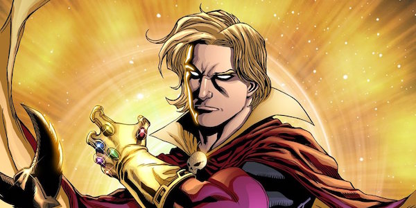 Adam Warlock with the Infinity Gauntlet