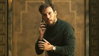 Sam Claflin as Joel Lazarus in "Lazarus" on Prime Video