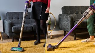 Dyson Gen5detect vacuum (left) vs Shark PowerDetect Cordless vacuum (right)