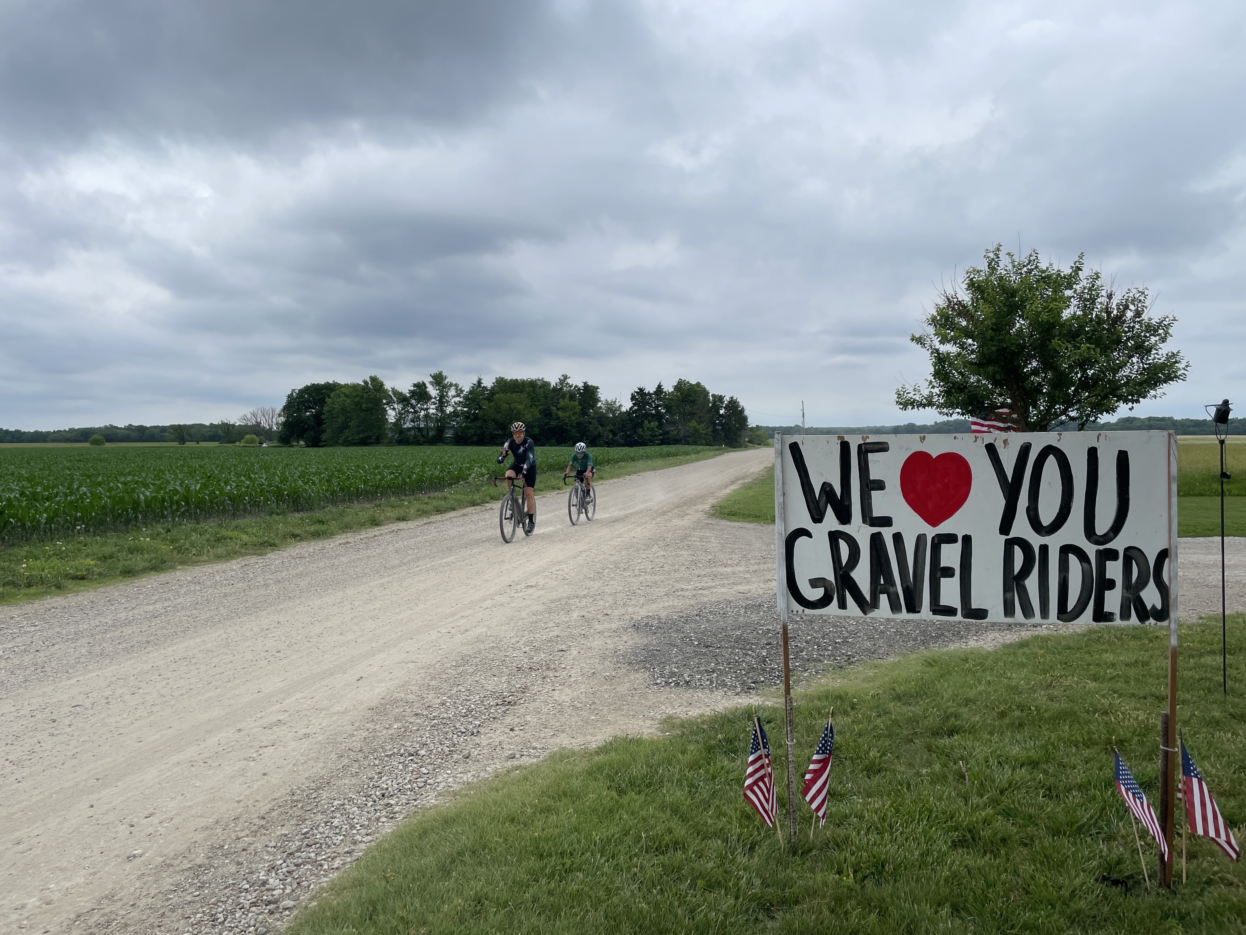 Riders on a training ride two days before 2024 Unbound Gravel
