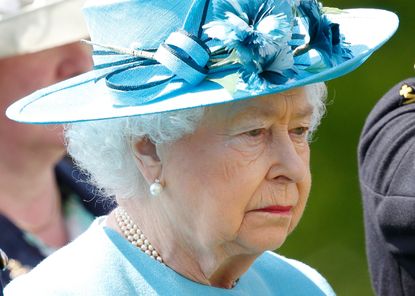 Queen Elizabeth II, Colonel-in-Chief of The Duke of Lancaster's Regiment, appears watery eyed as she attends The Duke of Lancaster's Regimental Memorial Dedication