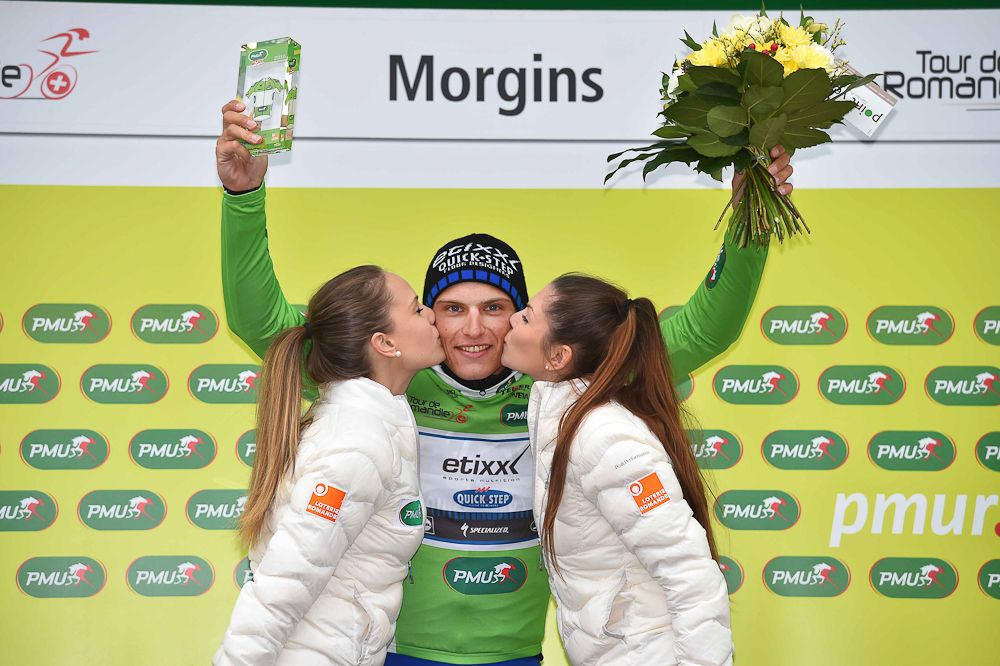 Marcel Kittel in the green jersey after stage 4 at the Tour de Romandie